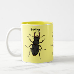 Taza Bicolor Ilustracion de insectos Stag