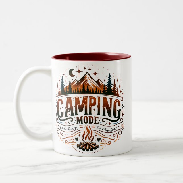 Taza Bicolor Ilustración de modo camping (Izquierda)