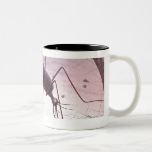 Taza Bicolor Ilustracion de morder del mosquito