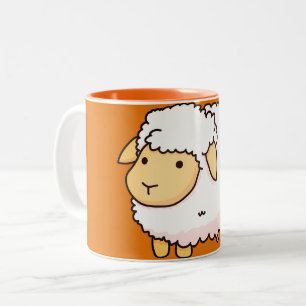 Taza Bicolor Ilustracion de oveja blanca