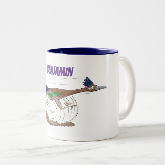 Taza Bicolor Ilustracion de personalizado animado divertido en  (Anverso derecho)