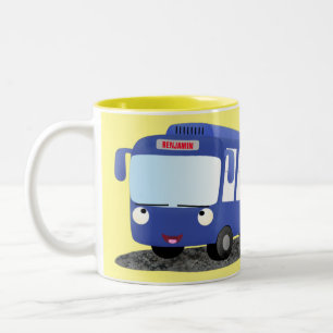 Taza Bicolor Ilustracion de personalizado de autobús moderno az