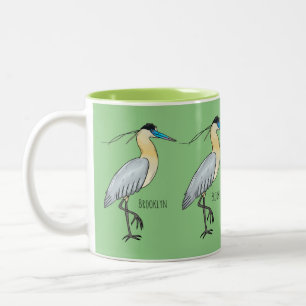 Taza Bicolor Ilustracion de personalizado de aves de garza