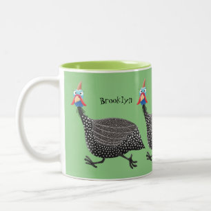 Taza Bicolor Ilustracion de personalizado de aves divertidos de