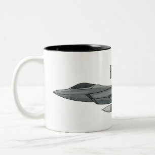 Taza Bicolor Ilustracion de personalizado de aviones de combate