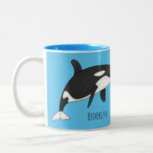 Taza Bicolor Ilustracion de personalizado de ballenas asesina