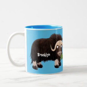 Taza Bicolor Ilustracion de personalizado de buey hongo