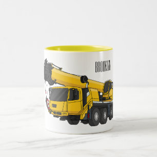 Taza Bicolor Ilustracion de personalizado de camiones Crane
