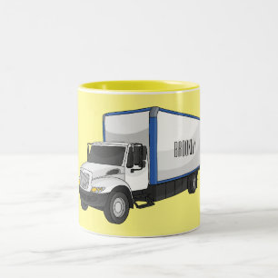Taza Bicolor Ilustracion de personalizado de camiones de cajas