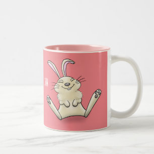Taza Bicolor Ilustracion de personalizado de conejo de conejo d