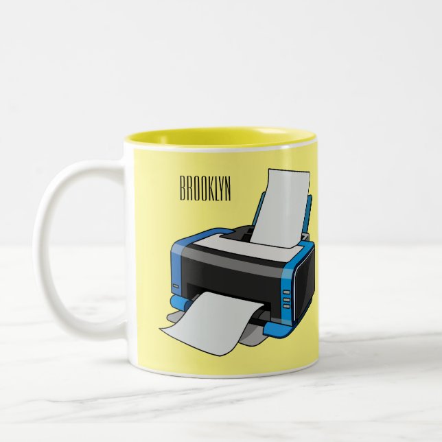 Taza Bicolor Ilustracion de personalizado de impresora (Izquierda)