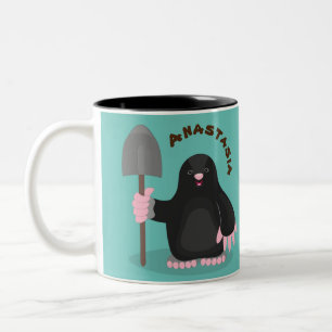 Taza Bicolor Ilustracion de personalizado de lunar feliz
