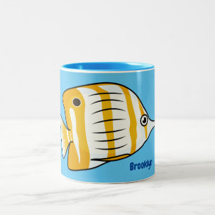 Taza Bicolor Ilustracion de personalizado de mariposas