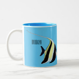 Taza Bicolor Ilustracion de personalizado de peces moro