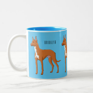 Taza Bicolor Ilustracion de personalizado de perro perrito
