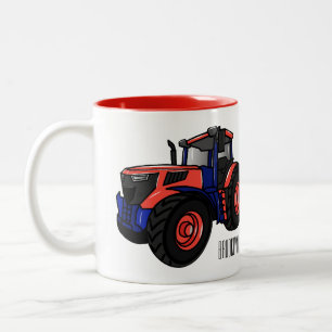 Taza Bicolor Ilustracion de personalizado de tractores