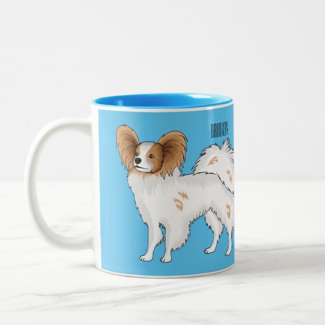 Taza Bicolor Ilustracion de personalizado papillon (Izquierda)