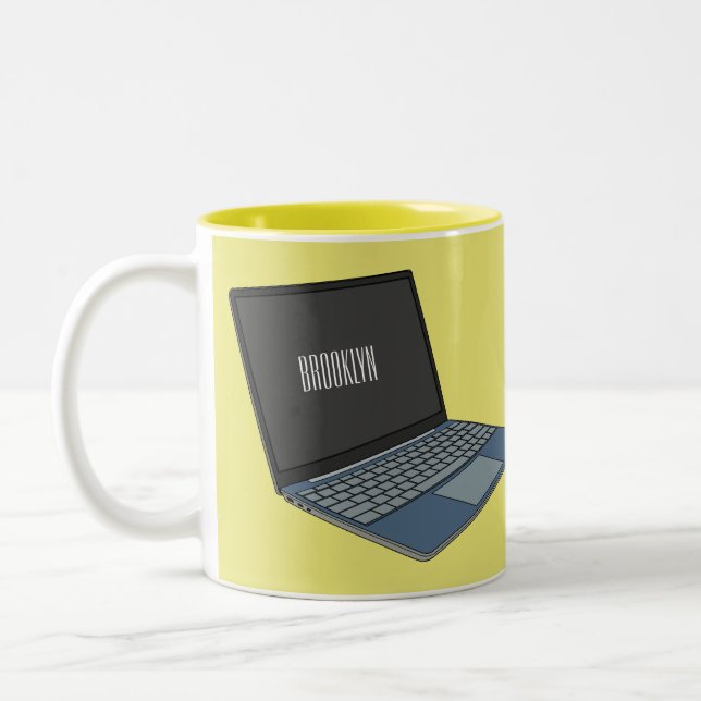 Taza Bicolor Ilustracion de personalizado para portátiles (Izquierda)
