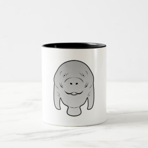 Taza Bicolor Ilustracion de símbolo de icono de Manatee
