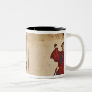 Taza Bicolor Ilustracion de un alquimista en el trabajo
