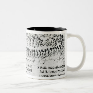 Taza Bicolor Ilustracion de una escena a partir del uno de los