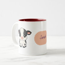 Ilustración de vaca linda con nombre personalizado