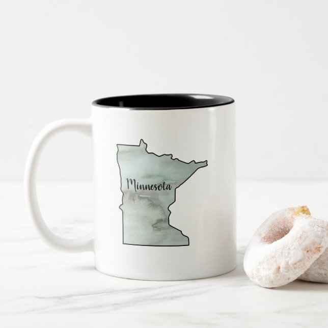 Taza Bicolor Ilustracion Estatal de Minnesota (Con donut)
