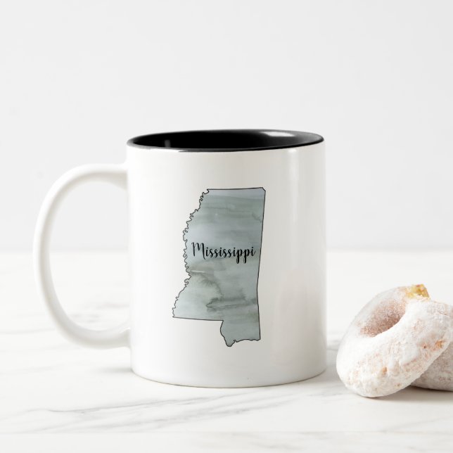 Taza Bicolor Ilustracion Estatal de Misisipi (Con donut)
