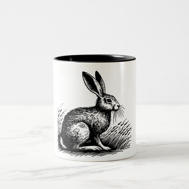 Taza Bicolor Ilustracion Hare in Field (Centro)