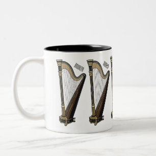 Taza Bicolor Ilustracion Harp personalizado