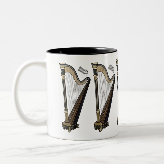 Taza Bicolor Ilustracion Harp personalizado (Izquierda)