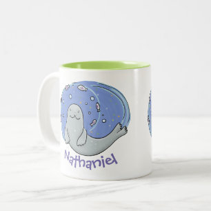Taza Bicolor Ilustracion marino y personalizado de peces