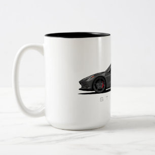 Taza Bicolor Ilustración negra de Chevy Corvette C8