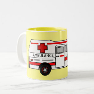 Taza Bicolor Ilustracion personalizado de ambulancia