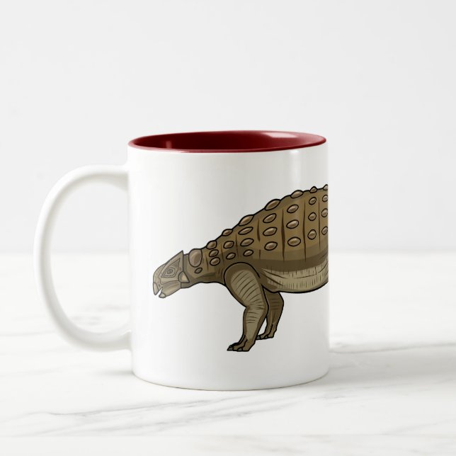 Taza Bicolor Ilustracion personalizado de Ankylosaurus (Izquierda)