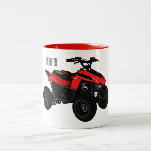 Taza Bicolor Ilustracion personalizado de atv de cuatro bicicle