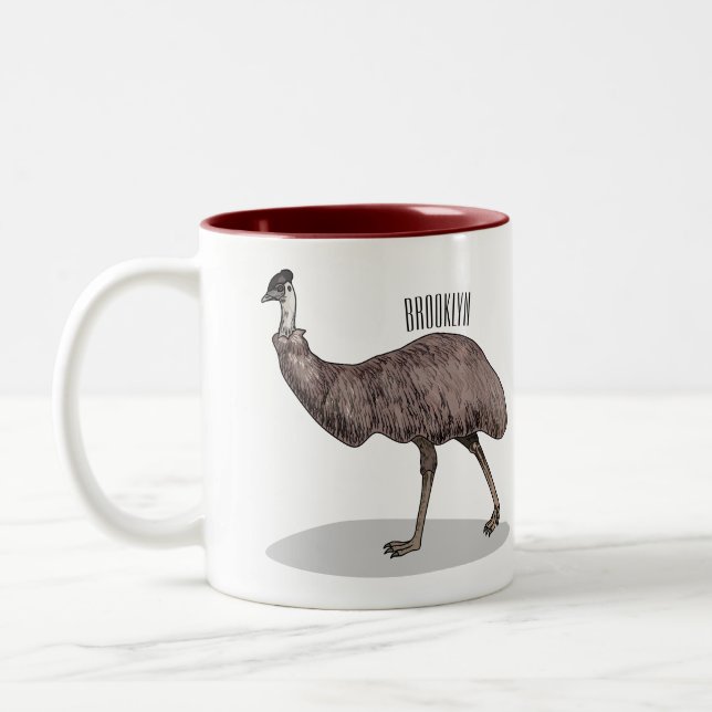 Taza Bicolor Ilustracion personalizado de aves de la Uem (Izquierda)
