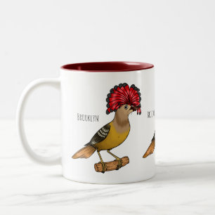 Taza Bicolor Ilustracion personalizado de aves Royal flycatcher