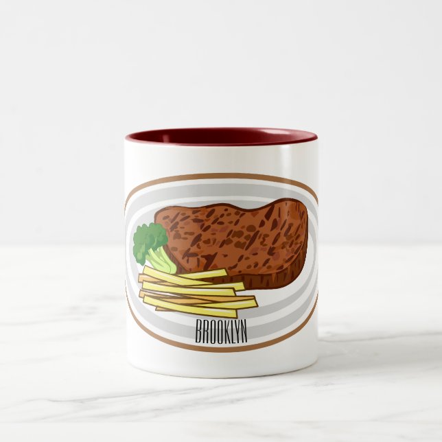 Taza Bicolor Ilustracion personalizado de carne (Centro)