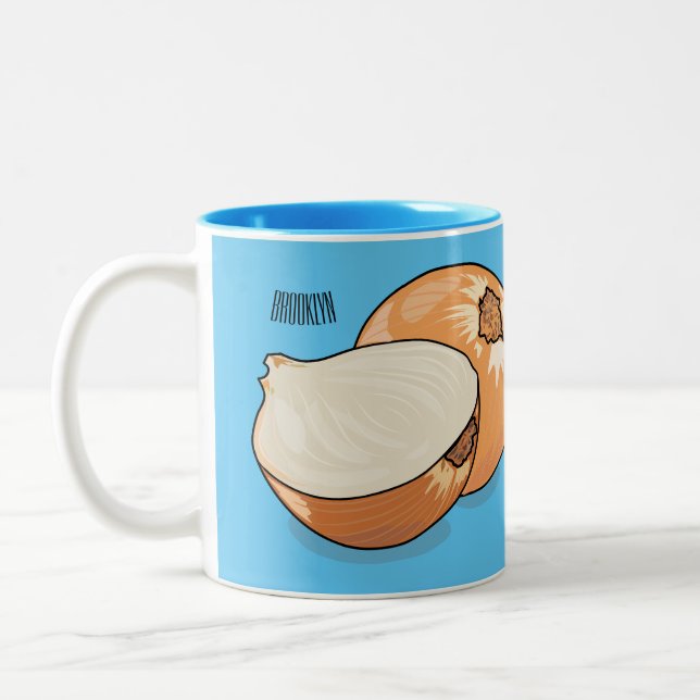 Taza Bicolor Ilustracion personalizado de cebolla (Izquierda)