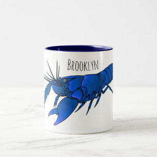 Taza Bicolor Ilustracion personalizado de cigalas de marrón azu