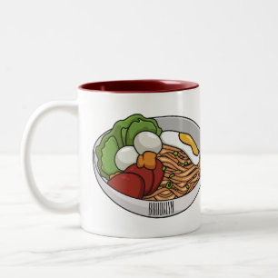 Taza Bicolor Ilustracion personalizado de fideos