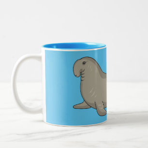 Taza Bicolor Ilustracion personalizado de focas elefantes