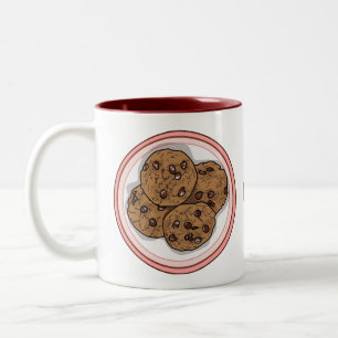 Taza Bicolor Ilustracion personalizado de galletas de chocolate