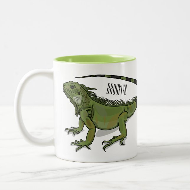 Taza Bicolor Ilustracion personalizado de Iguana (Izquierda)