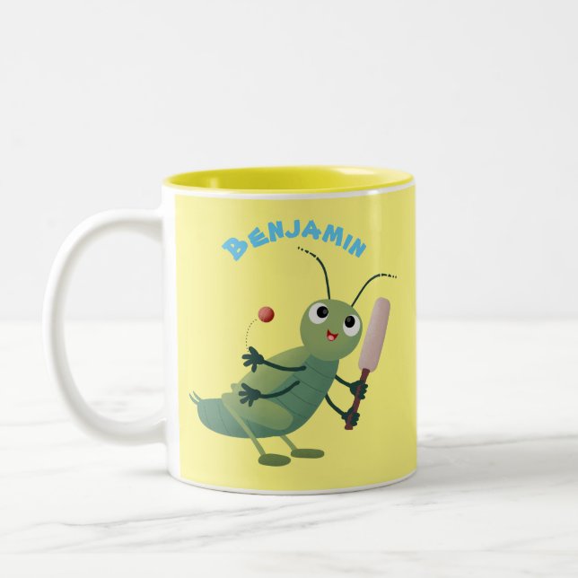 Taza Bicolor Ilustracion personalizado de insectos de cricket v (Izquierda)