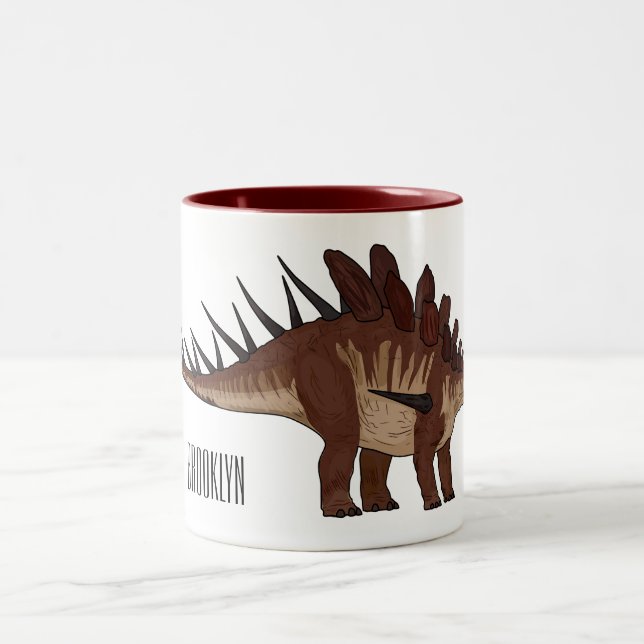 Taza Bicolor Ilustracion personalizado de Kentrosaurus (Centro)