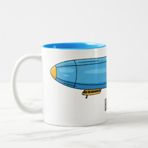 Taza Bicolor Ilustracion personalizado de la aeronave