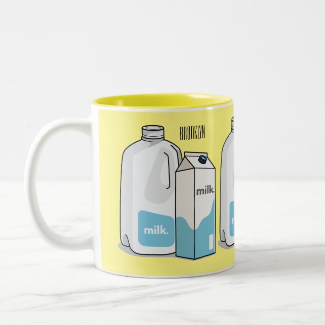 Taza Bicolor Ilustracion personalizado de leche (Izquierda)