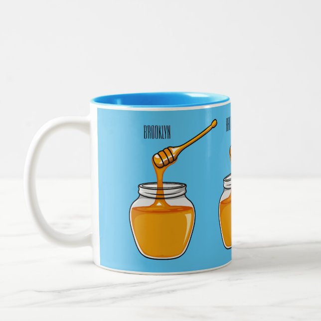 Taza Bicolor Ilustracion personalizado de miel (Izquierda)
